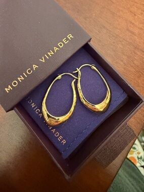 MONICA VINADER Polished Gold Sculpted Hoop Earrings